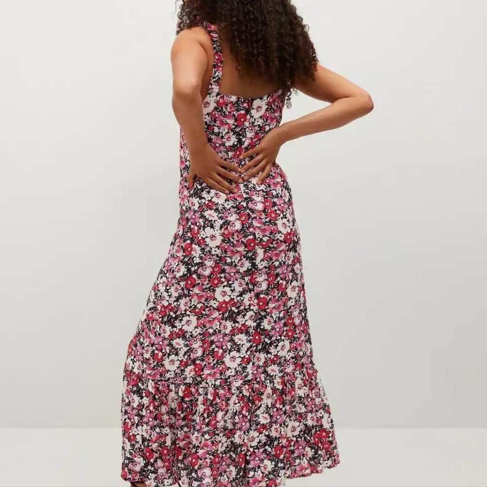 MANGO RUFFEL PRINTED MAXI DRESS - Picture 4 of 6